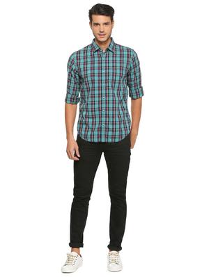 blue cotton linen casual shirt - 15609276 - Standard Image - 3