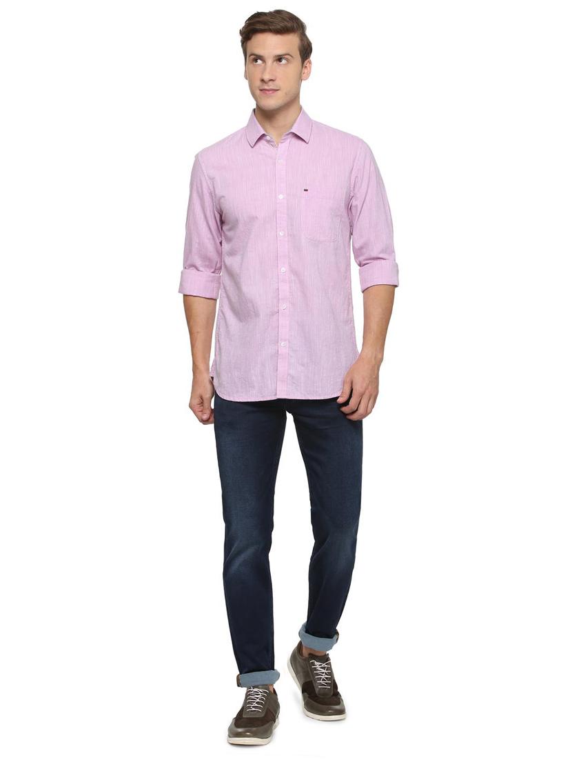 purple cotton casual shirt - 15609280 - Zoom Image - 3