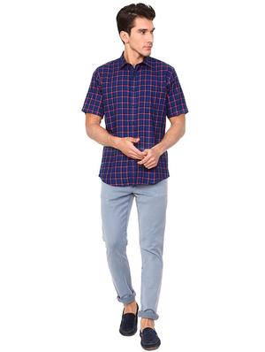 blue polyester blend casual shirt - 15609282 - Standard Image - 3