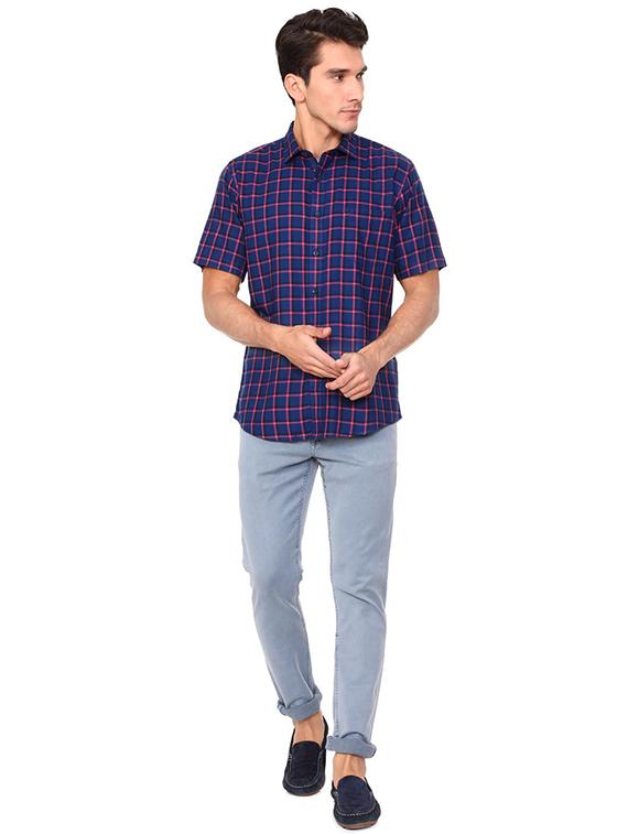 blue polyester blend casual shirt - 15609282 - Zoom Image - 3