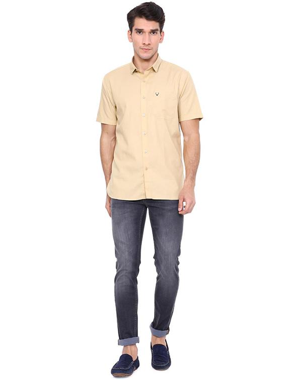 beige cotton blend casual shirt - 15609287 - Zoom Image - 3