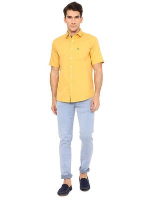 yellow cotton blend casual shirt - 15609288 - Standard Image - 3