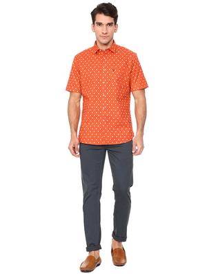 orange cotton casual shirt - 15609292 - Standard Image - 3