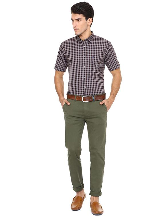 brown cotton casual shirt - 15609294 - Zoom Image - 3
