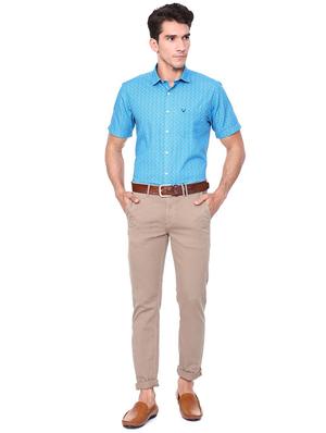 blue cotton casual shirt - 15609295 - Standard Image - 3
