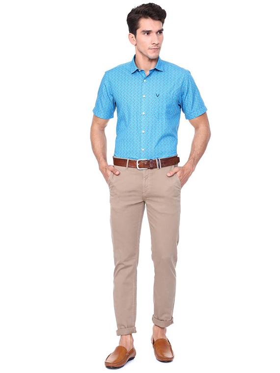 blue cotton casual shirt - 15609295 - Zoom Image - 3