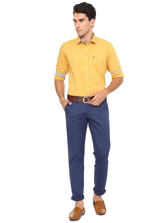 yellow cotton blend casual shirt - 15609297 - Zoom Image - 3
