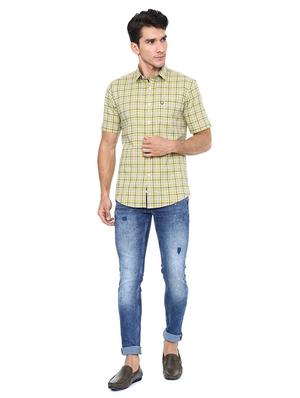 yellow cotton blend casual shirt - 15609332 - Standard Image - 3