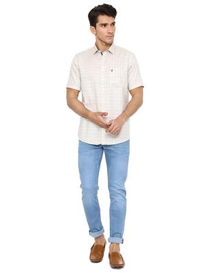 beige cotton blend casual shirt - 15609333 - Standard Image - 3