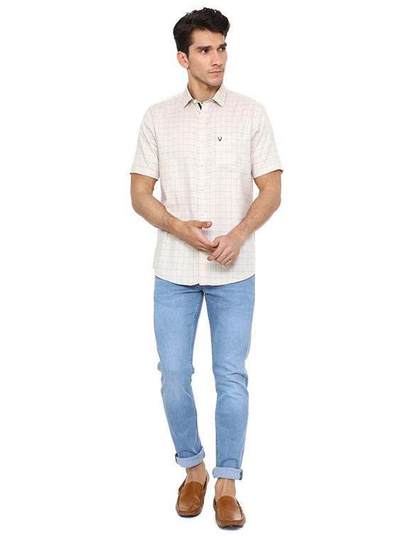beige cotton blend casual shirt - 15609333 - Zoom Image - 3