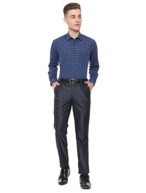 blue cotton blend casual shirt - 15609336 - Standard Image - 3