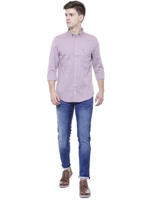 purple cotton casual shirt - 15609350 - Standard Image - 3