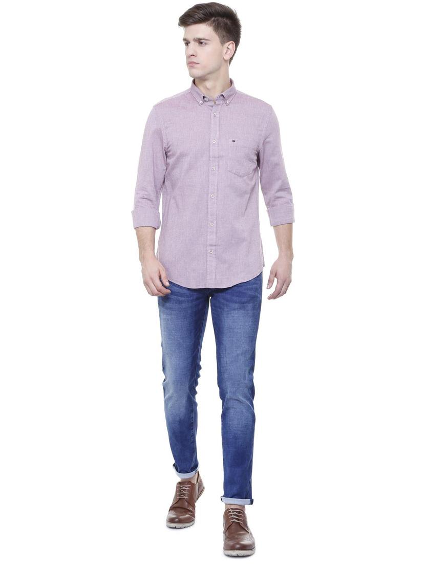 purple cotton casual shirt - 15609350 - Zoom Image - 3