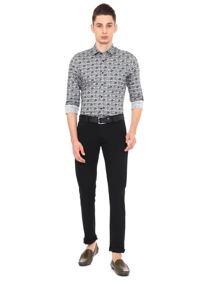 grey cotton blend casual shirt - 15609351 - Zoom Image - 3