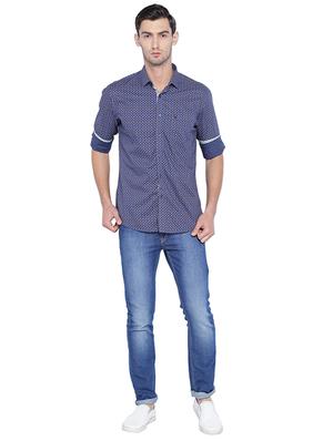 blue cotton casual shirt - 15609381 - Standard Image - 3