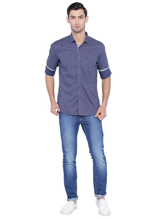 blue cotton casual shirt - 15609381 - Zoom Image - 3
