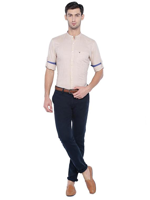 beige cotton linen casual shirt - 15609383 - Zoom Image - 3
