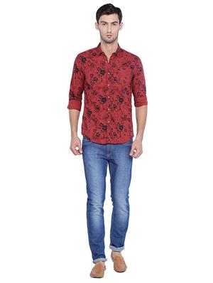 red cotton casual shirt - 15609384 - Standard Image - 3
