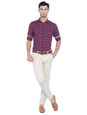 blue cotton casual shirt - 15609387 - Standard Image - 3