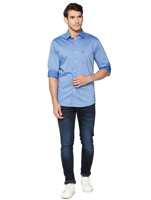 blue cotton casual shirt - 15609396 - Standard Image - 3