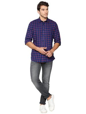 blue polyester blend casual shirt - 15609403 - Standard Image - 3