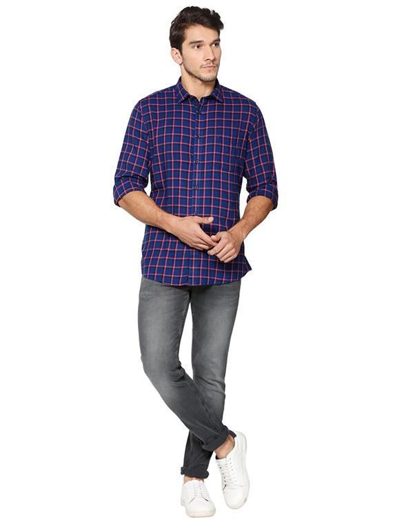 blue polyester blend casual shirt - 15609403 - Zoom Image - 3