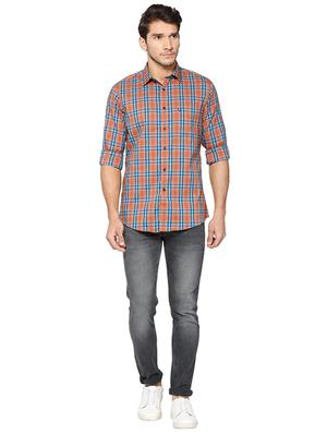 brown cotton blend casual shirt - 15609411 - Standard Image - 3