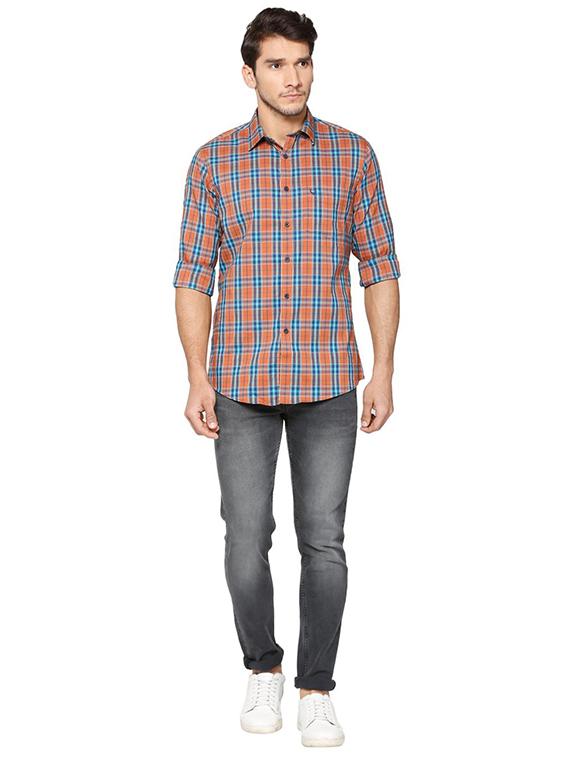 brown cotton blend casual shirt - 15609411 - Zoom Image - 3