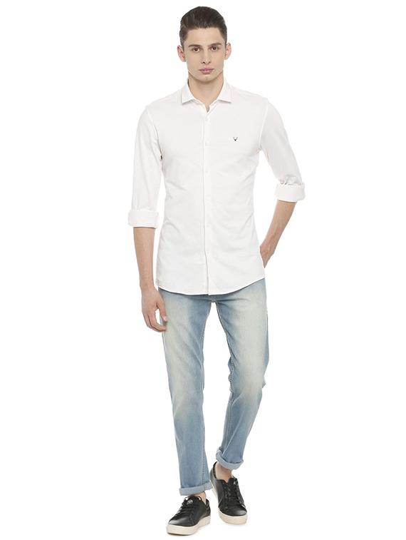white cotton casual shirt - 15609416 - Zoom Image - 3