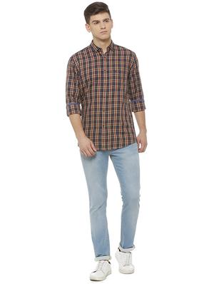 brown cotton casual shirt - 15609449 - Standard Image - 3