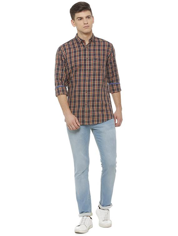 brown cotton casual shirt - 15609449 - Zoom Image - 3