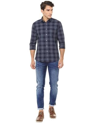 blue cotton casual shirt - 15609456 - Standard Image - 3