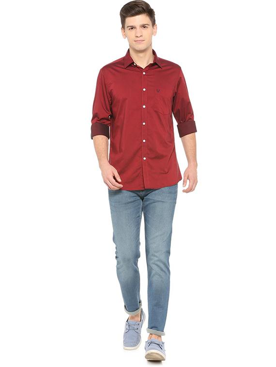 red cotton casual shirt - 15609457 - Zoom Image - 3