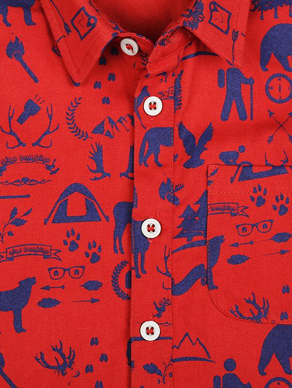 red cotton shirt - 15609733 - Zoom Image - 3