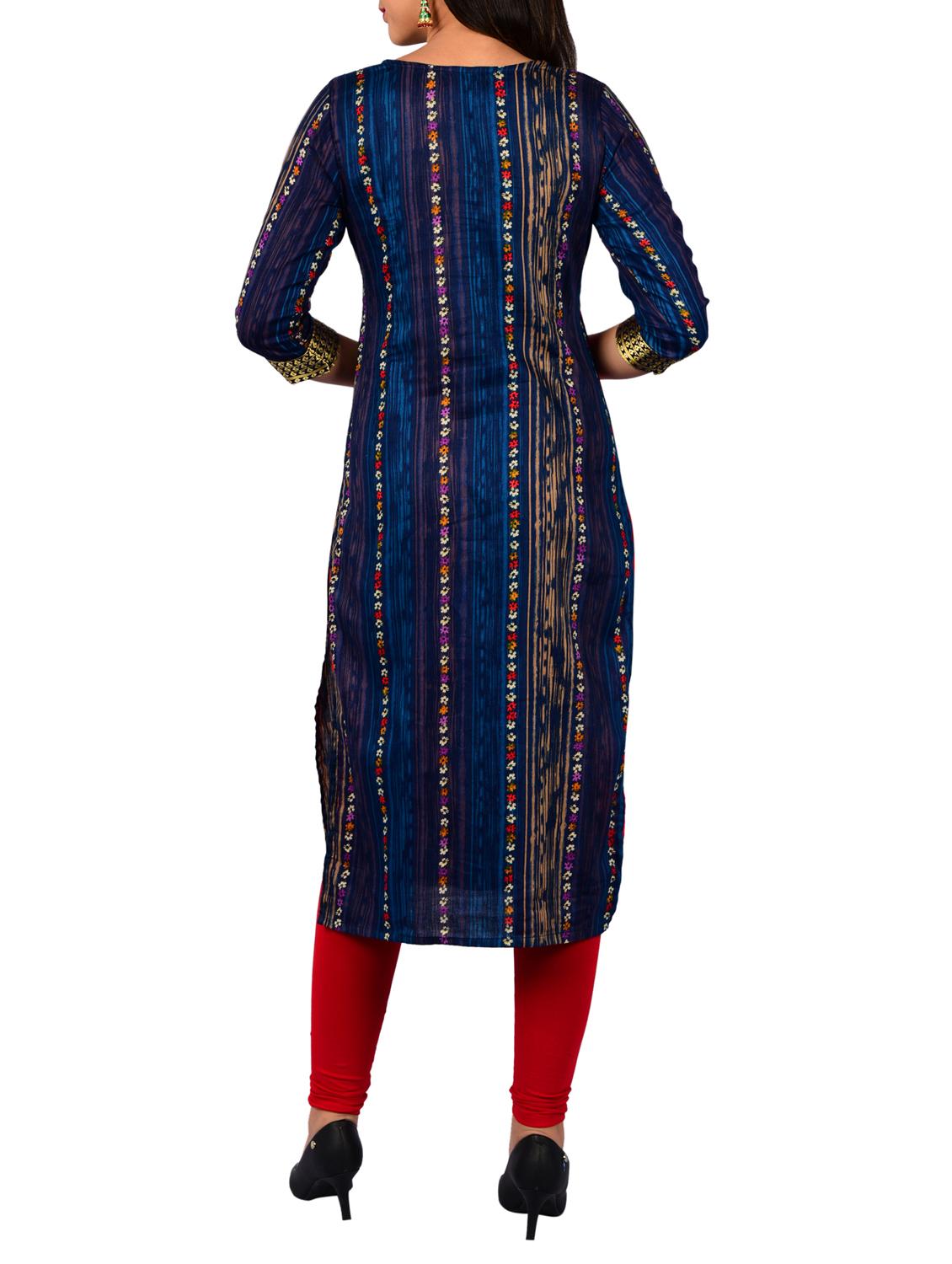 Printed straight kurta - 15610147 - Zoom Image - 3