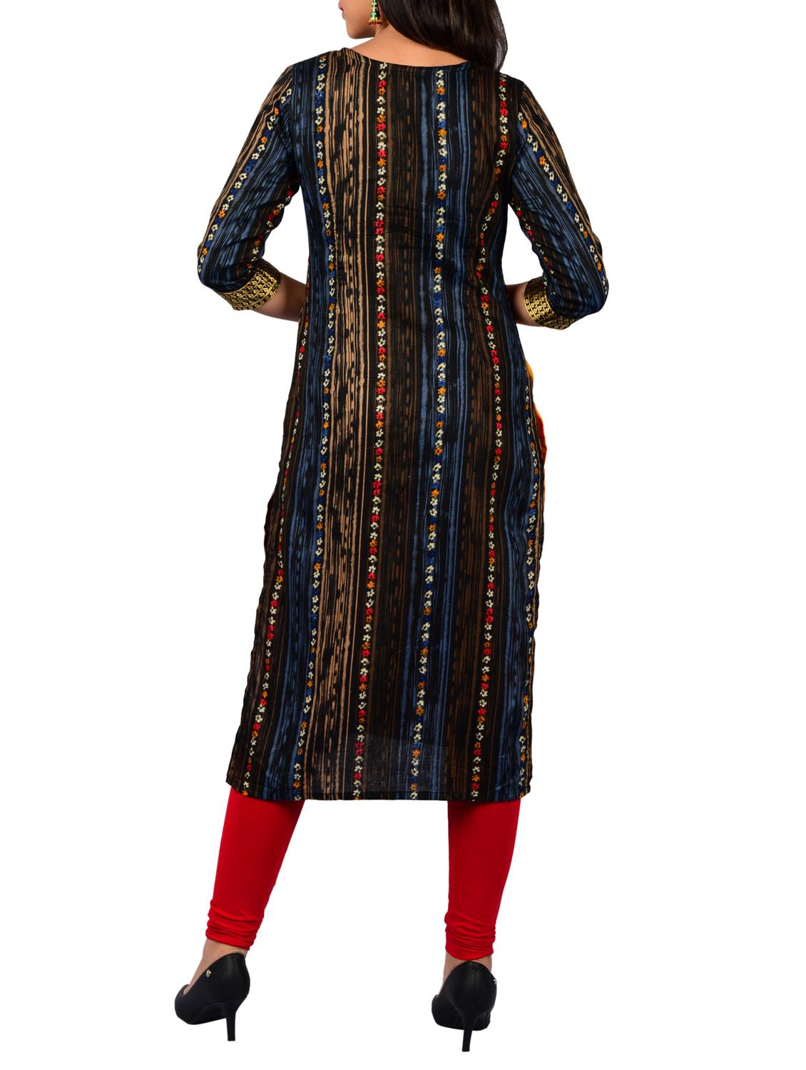 Printed straight kurta - 15610148 - Zoom Image - 3