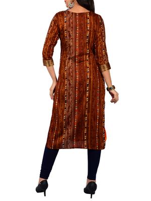 Printed straight kurta - 15610149 - Standard Image - 3