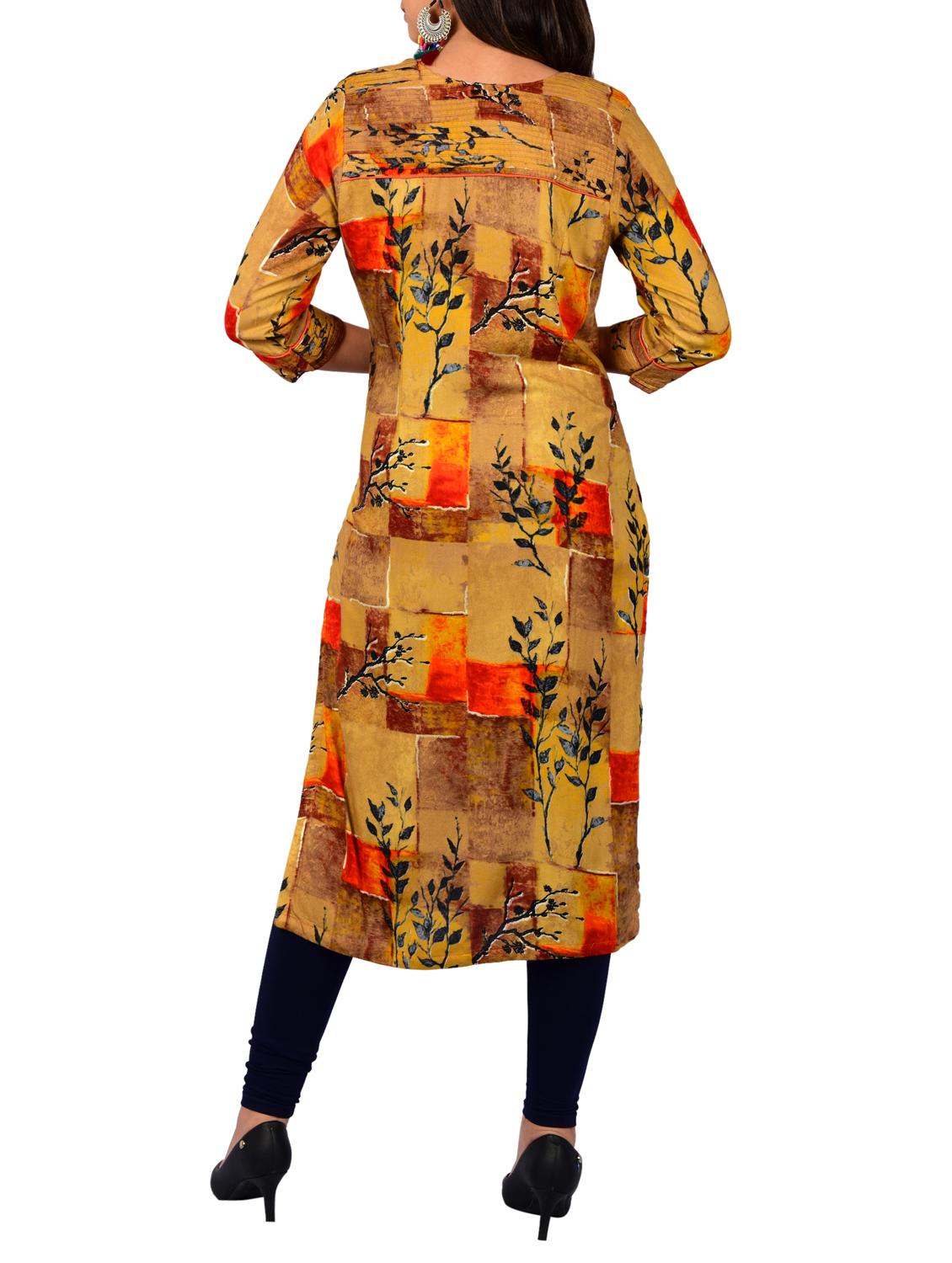 Printed straight kurta - 15610151 - Zoom Image - 3