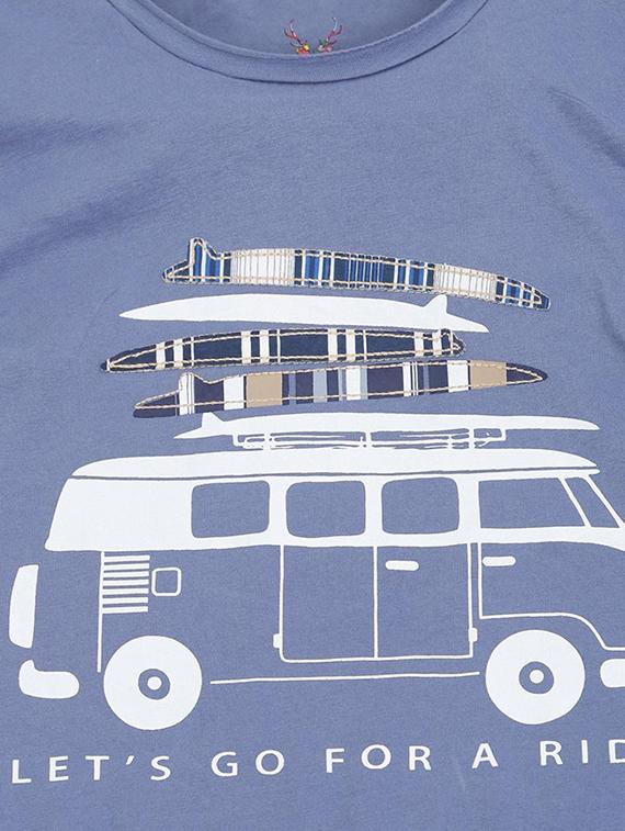 blue cotton blend tshirt - 15610690 - Zoom Image - 3