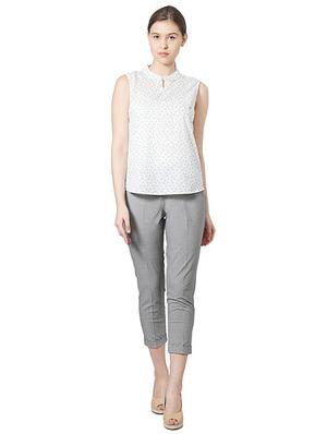 peter pan collar geometric print top - 15610750 - Standard Image - 3
