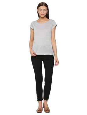 smoke grey short sleeved knitted top - 15610755 - Standard Image - 3