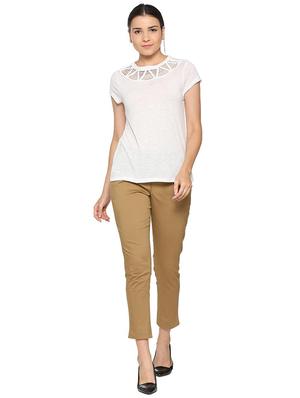 short sleeved lace detail top - 15610758 - Standard Image - 3