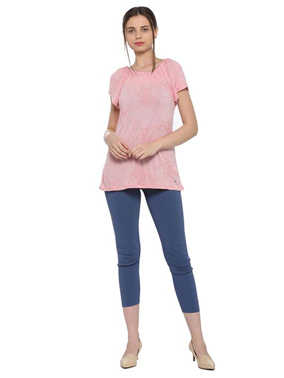 elasticated round neck top - 15610760 - Zoom Image - 3