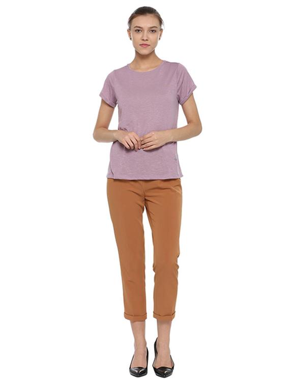 mauve turn up sleeve top - 15610768 - Zoom Image - 3