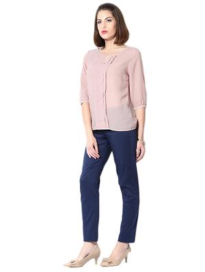 key hole neck pleat detail top - 15610782 - Standard Image - 3