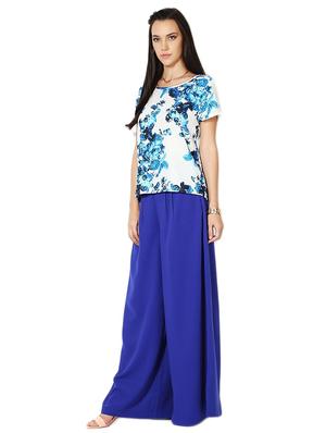 floral round neck top - 15610783 - Standard Image - 3