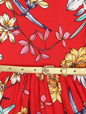 red polyester frock - 15611265 - Standard Image - 3