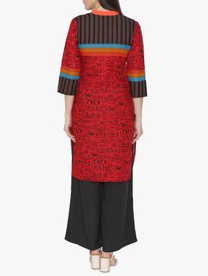 Warli print straight kurta - 15611357 - Standard Image - 3