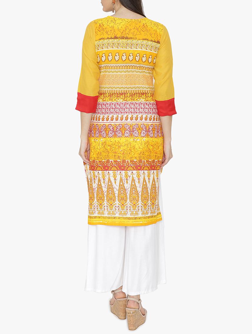 Straight printed kurta - 15611360 - Zoom Image - 3