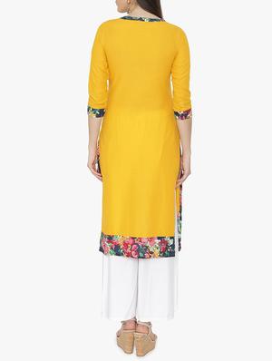 Straight printed kurta with tassels - 15611361 - Standard Image - 3